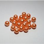 Plastové perličky tm.lososové, 5mm, 100ks v balení