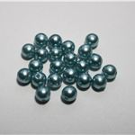 Plastové perličky sv.tyrkysové, 5mm, 100ks v balení