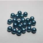 Plastové perličky tm.tyrkysové, 8mm, 50ks v balení
