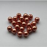 Plastové perličky sv.měděné, 5mm, 100ks v balení