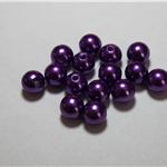 Plastové perličky tm.fialové, 8mm, 50ks v balení