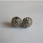 Rhinestones kulička 10mm, platina, crystal kamínky, 1ks